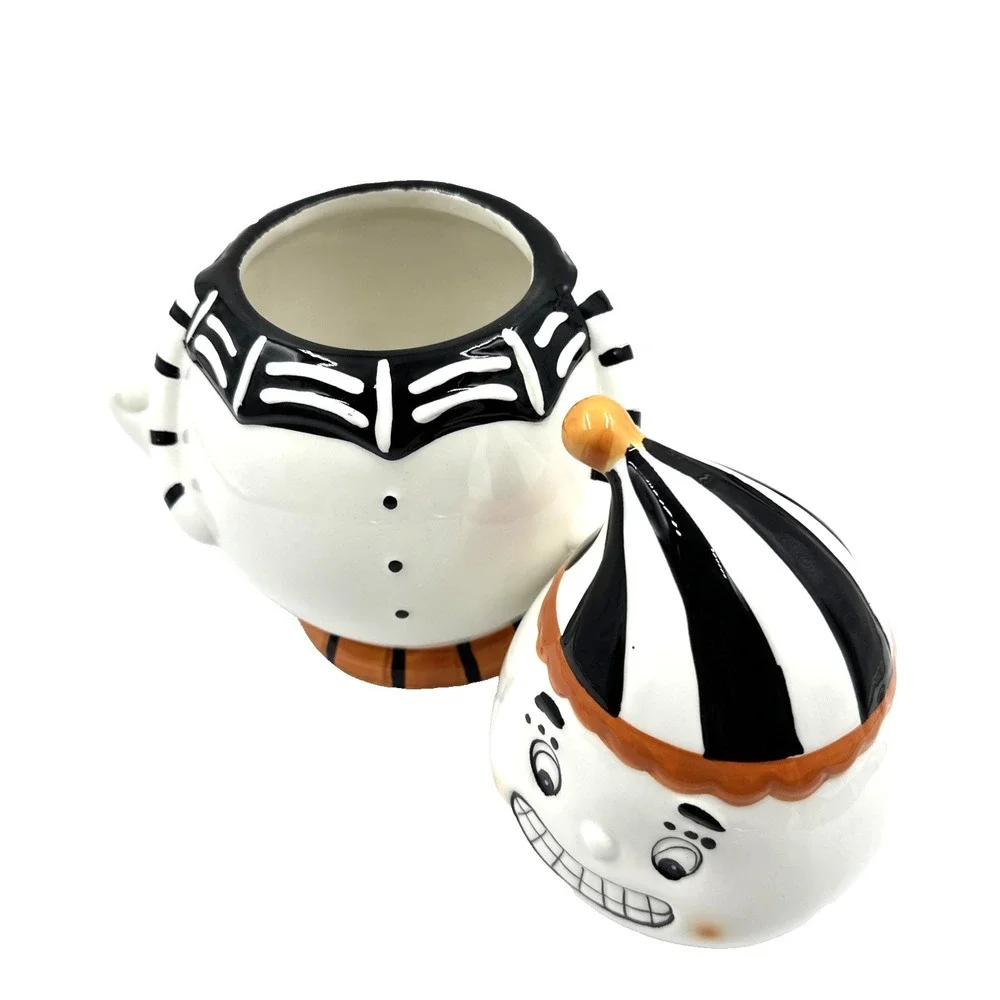 Retro Ghost Cookie Jar Jack O Lantern Lane Halloween Black White Orange Decor